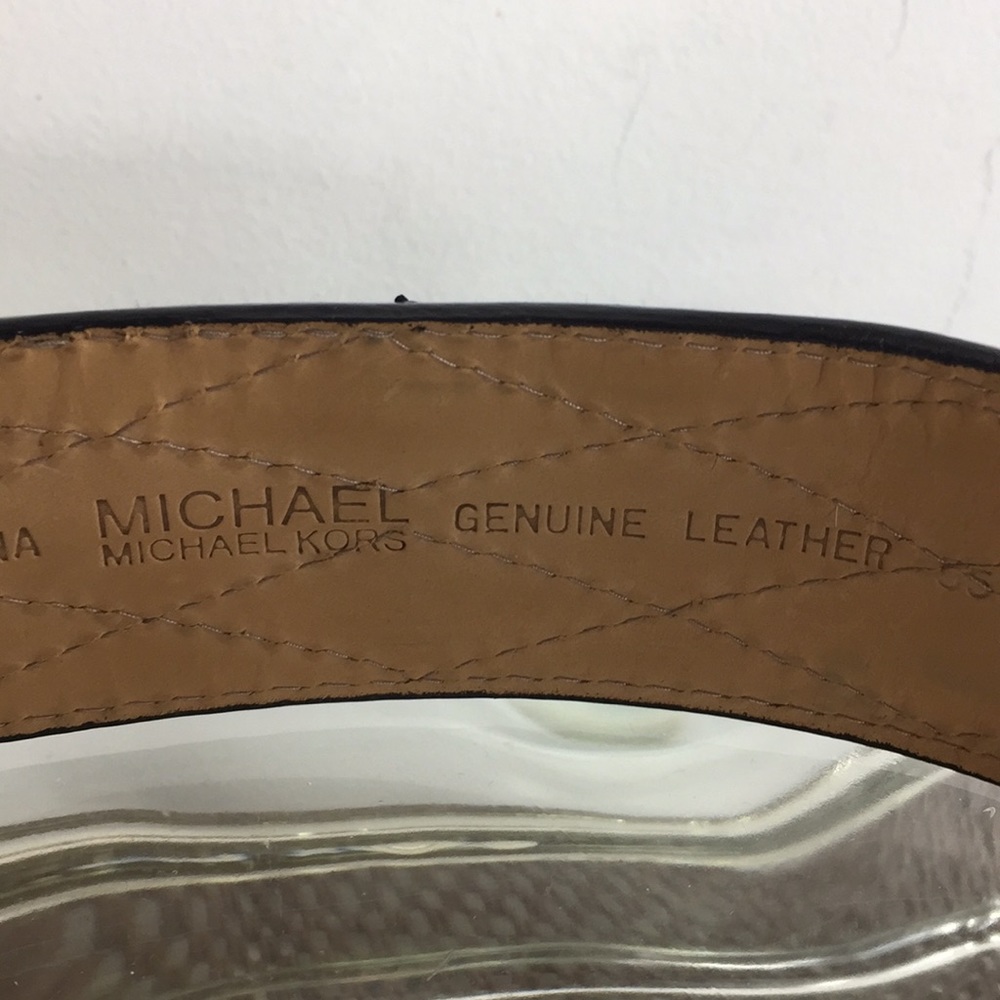 Michael Kors Small Black Argyle Pony Hair belt - Picture 7 of 8